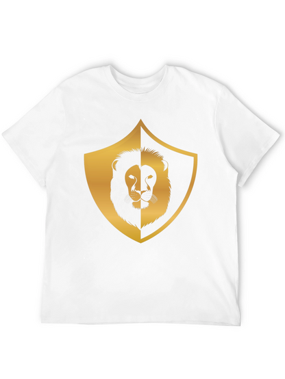 Camiseta Negra con Diseño de León Dorado