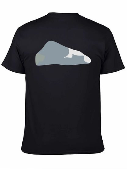 Camiseta Negra con Diseño Abstracto de Roca