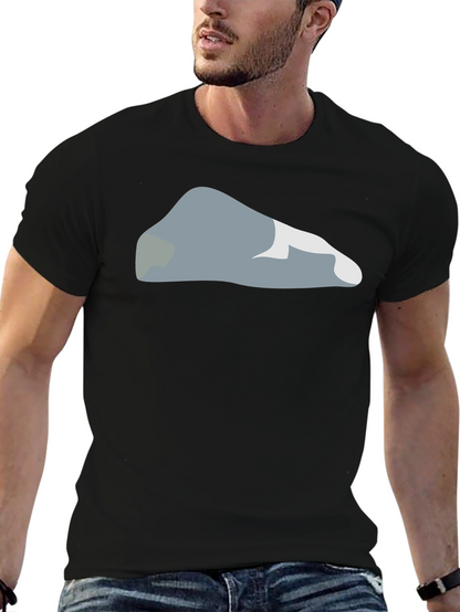 Camiseta Negra con Diseño Abstracto de Roca