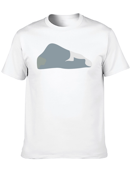 Camiseta Negra con Diseño Abstracto de Roca