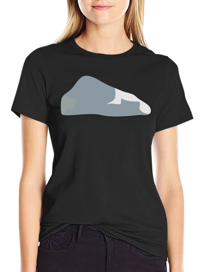 Camiseta Negra con Diseño Abstracto de Roca