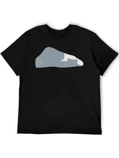 Camiseta Negra con Diseño Abstracto de Roca
