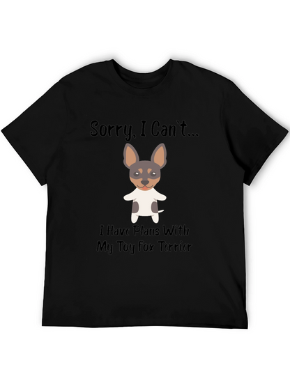 Camiseta Negra con Diseño de Toy Fox Terrier