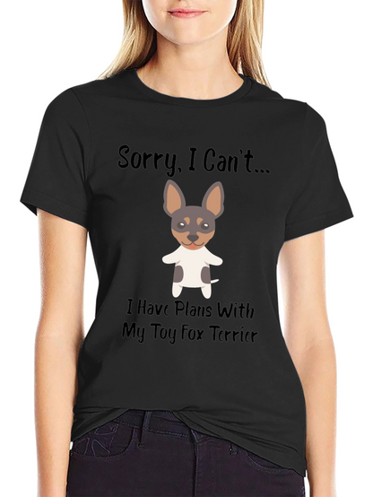 Camiseta Negra con Diseño de Toy Fox Terrier