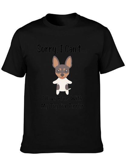 Camiseta Negra con Diseño de Toy Fox Terrier