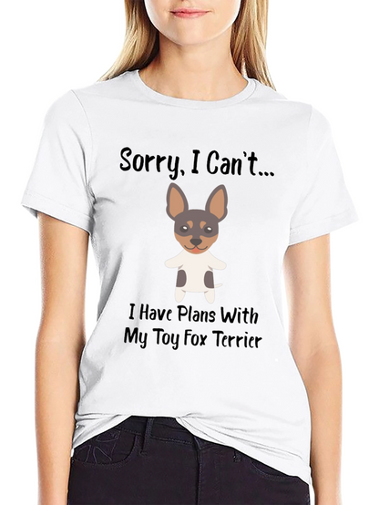 Camiseta Negra con Diseño de Toy Fox Terrier