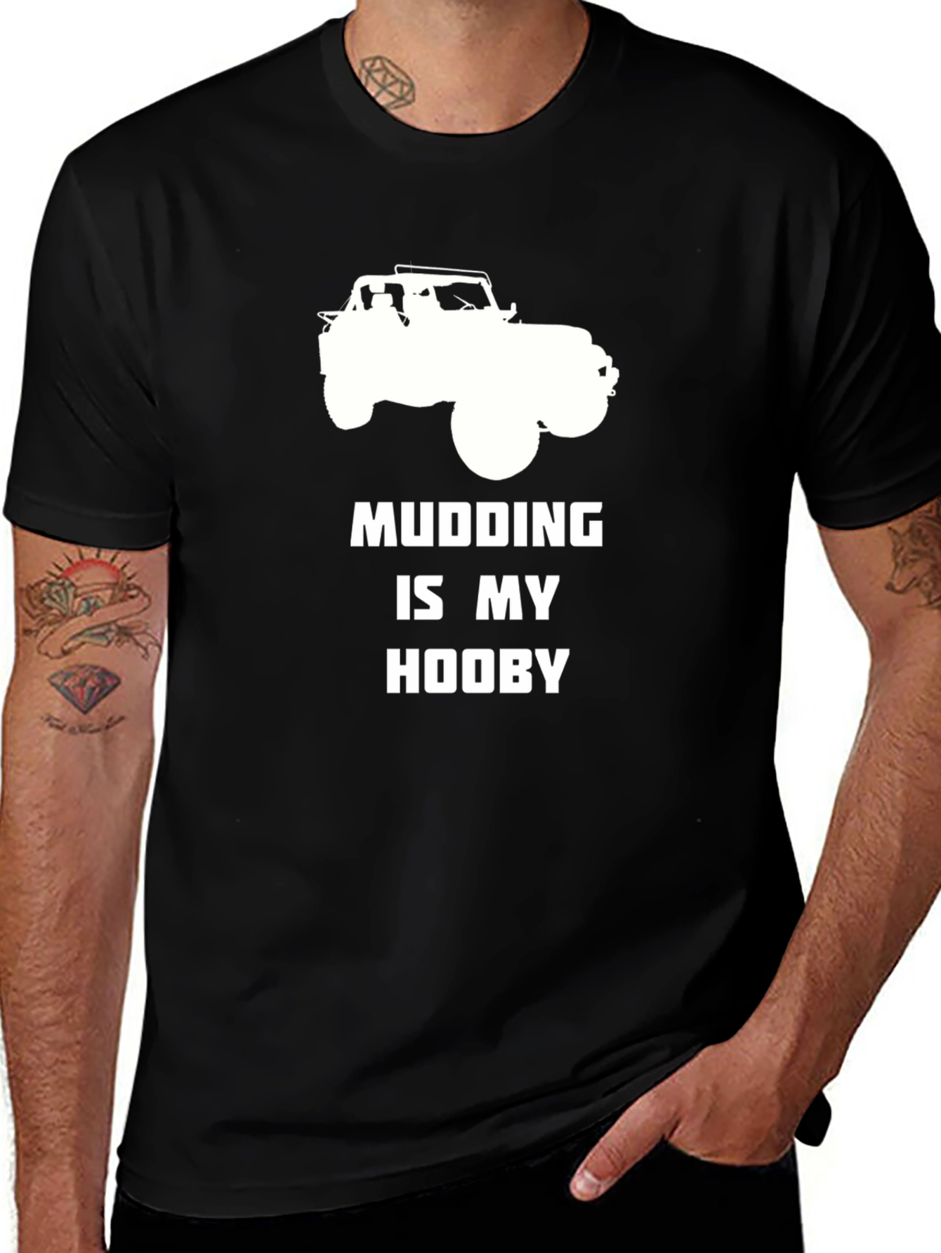 Camiseta Negra Mudding is My Hooby