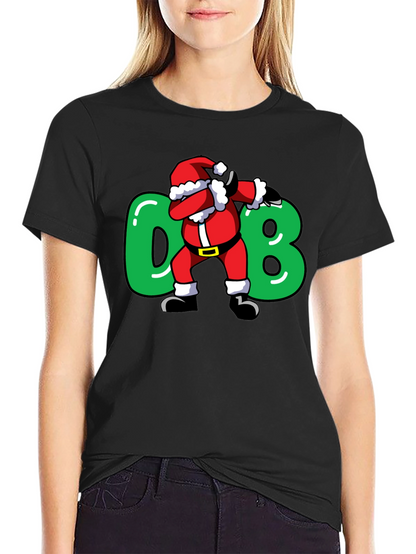 Camiseta Negra Navideña Santa Dab