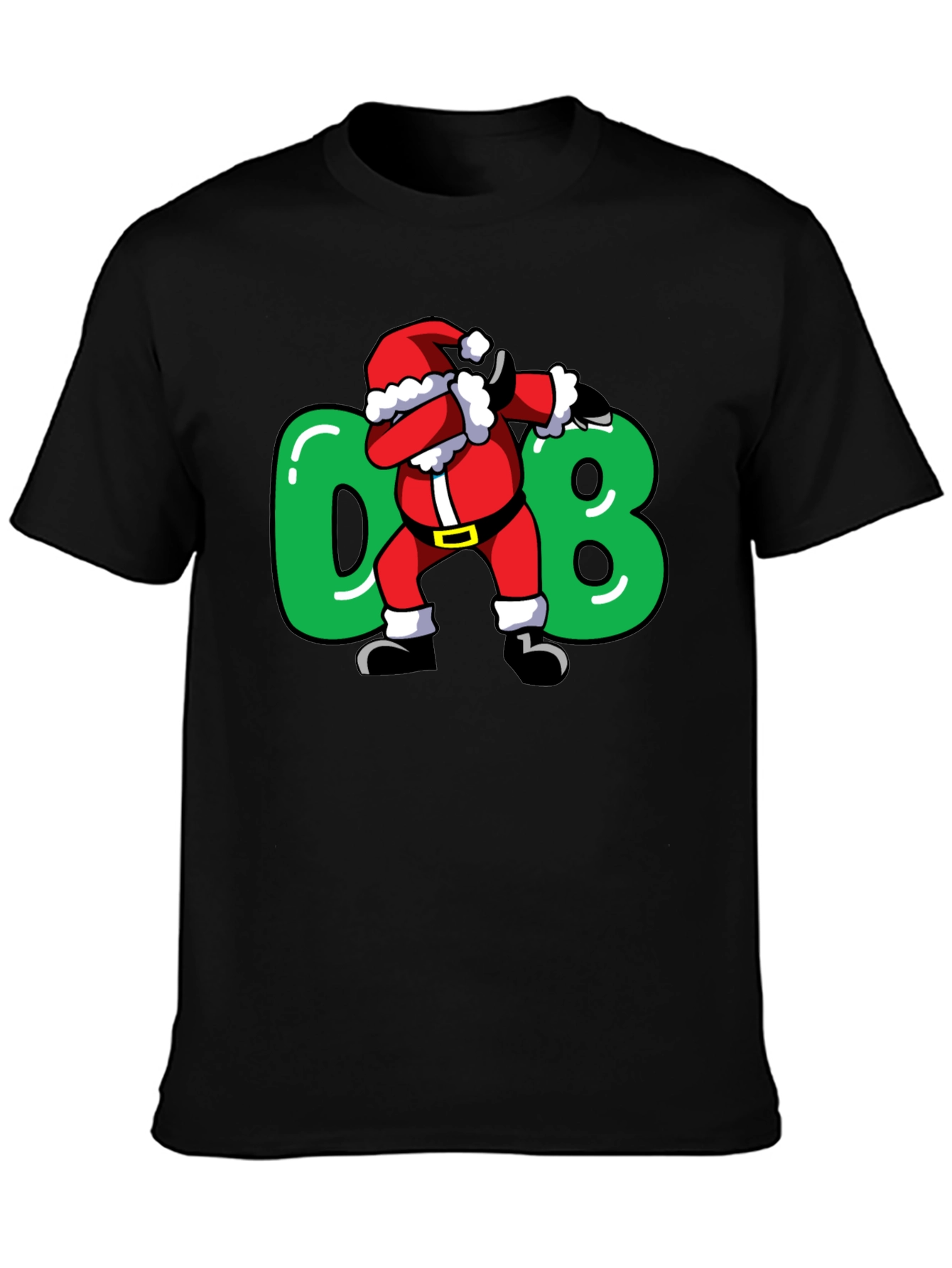 Camiseta Negra Navideña Santa Dab