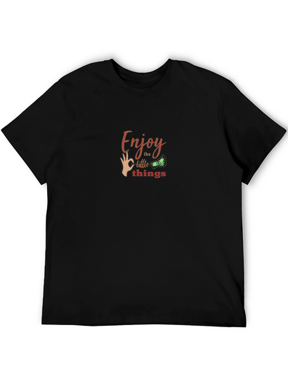 Camiseta Negra Hombre - Disfruta las Pequeñas Cosas
