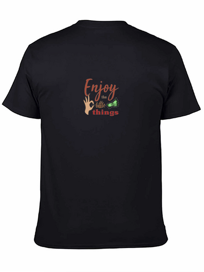 Camiseta Negra Hombre - Disfruta las Pequeñas Cosas