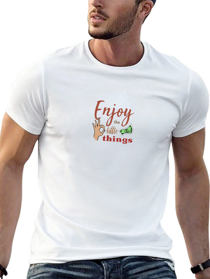 Camiseta Negra Hombre - Disfruta las Pequeñas Cosas