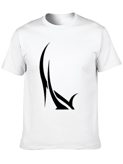 Camiseta Negra Estampada Diseño Abstracto Moderno