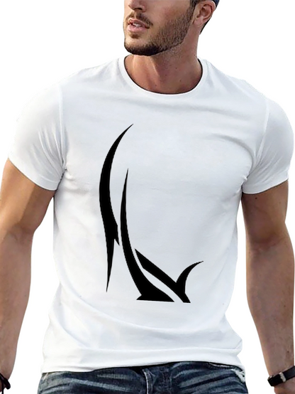 Camiseta Negra Estampada Diseño Abstracto Moderno