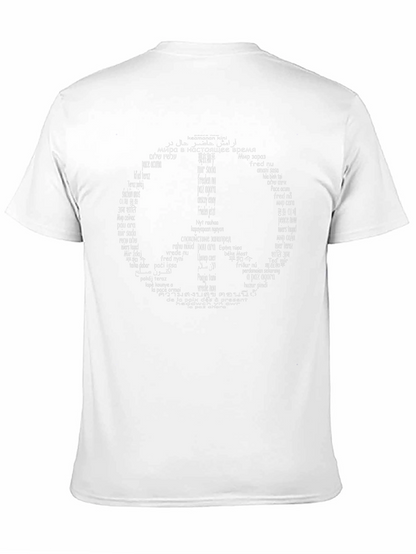Camiseta Negra Peace Sign Idiomas