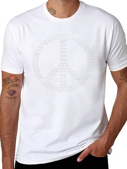 Camiseta Negra Peace Sign Idiomas