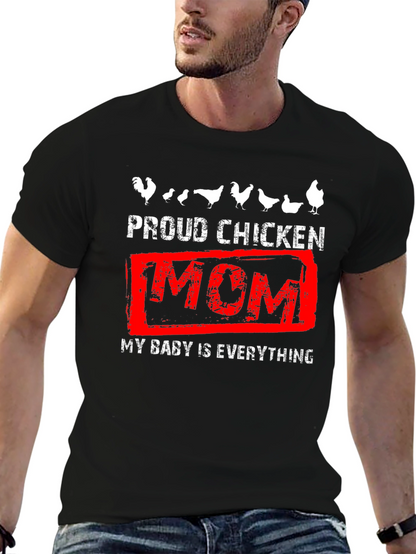 Camiseta Negra Proud Chicken Mom