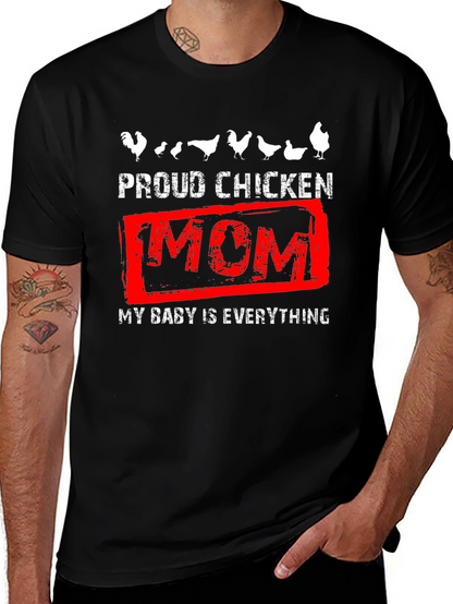 Camiseta Negra Proud Chicken Mom