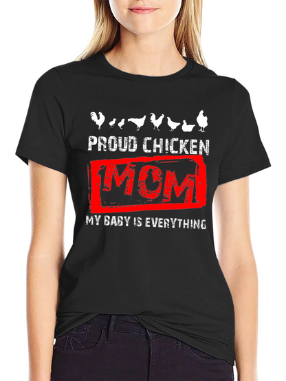 Camiseta Negra Proud Chicken Mom