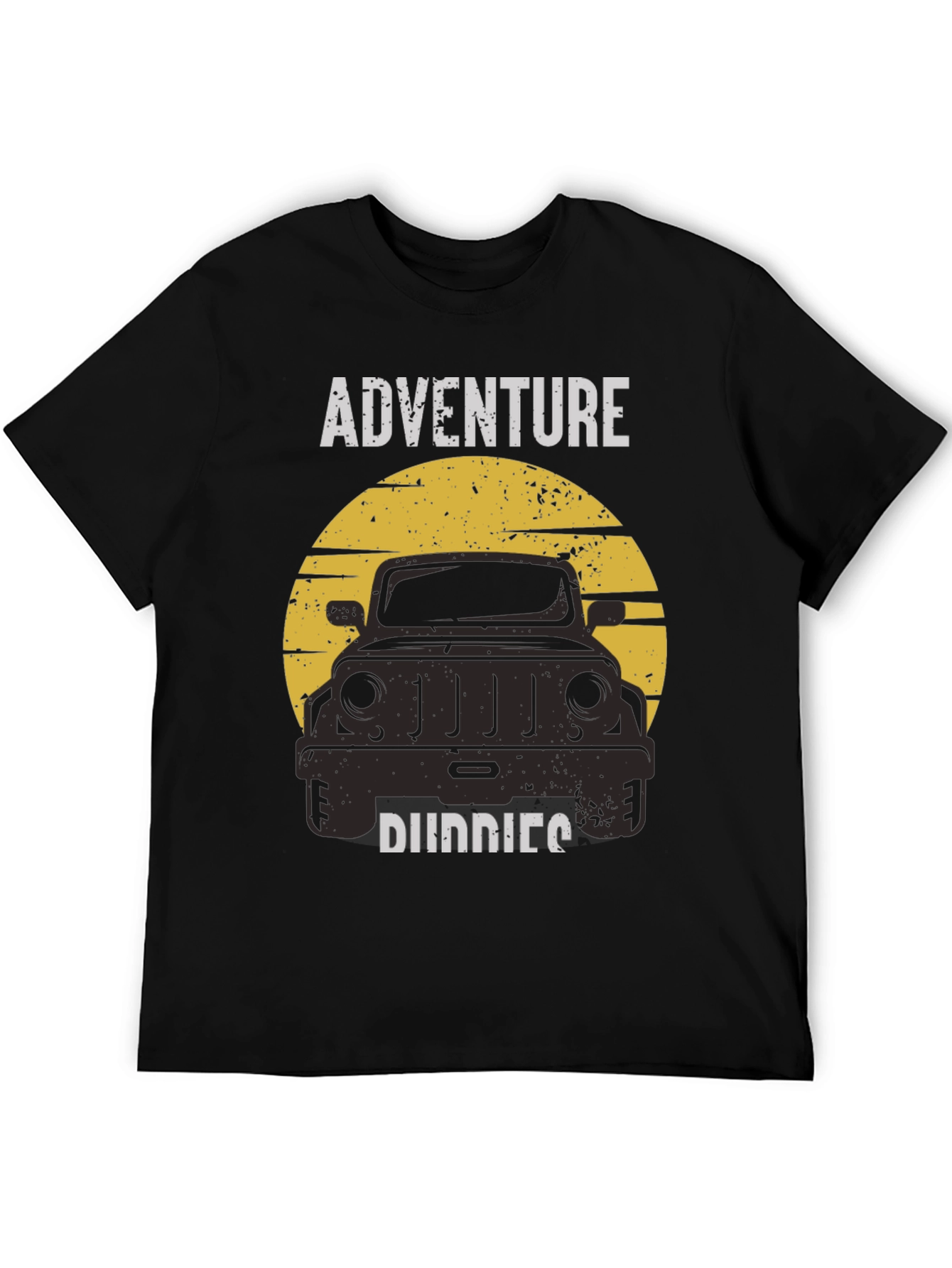 Camiseta Negra: Aventura y Compañeros Todoterreno