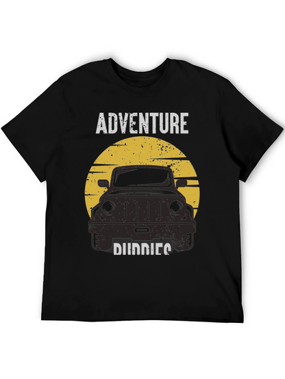 Camiseta Negra: Aventura y Compañeros Todoterreno