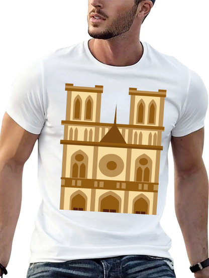Camiseta Negra con Diseño de Catedral
