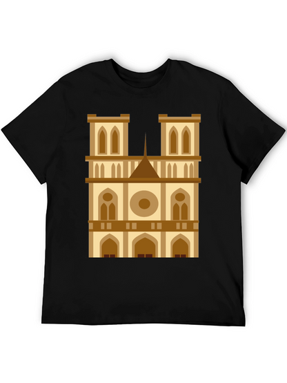 Camiseta Negra con Diseño de Catedral