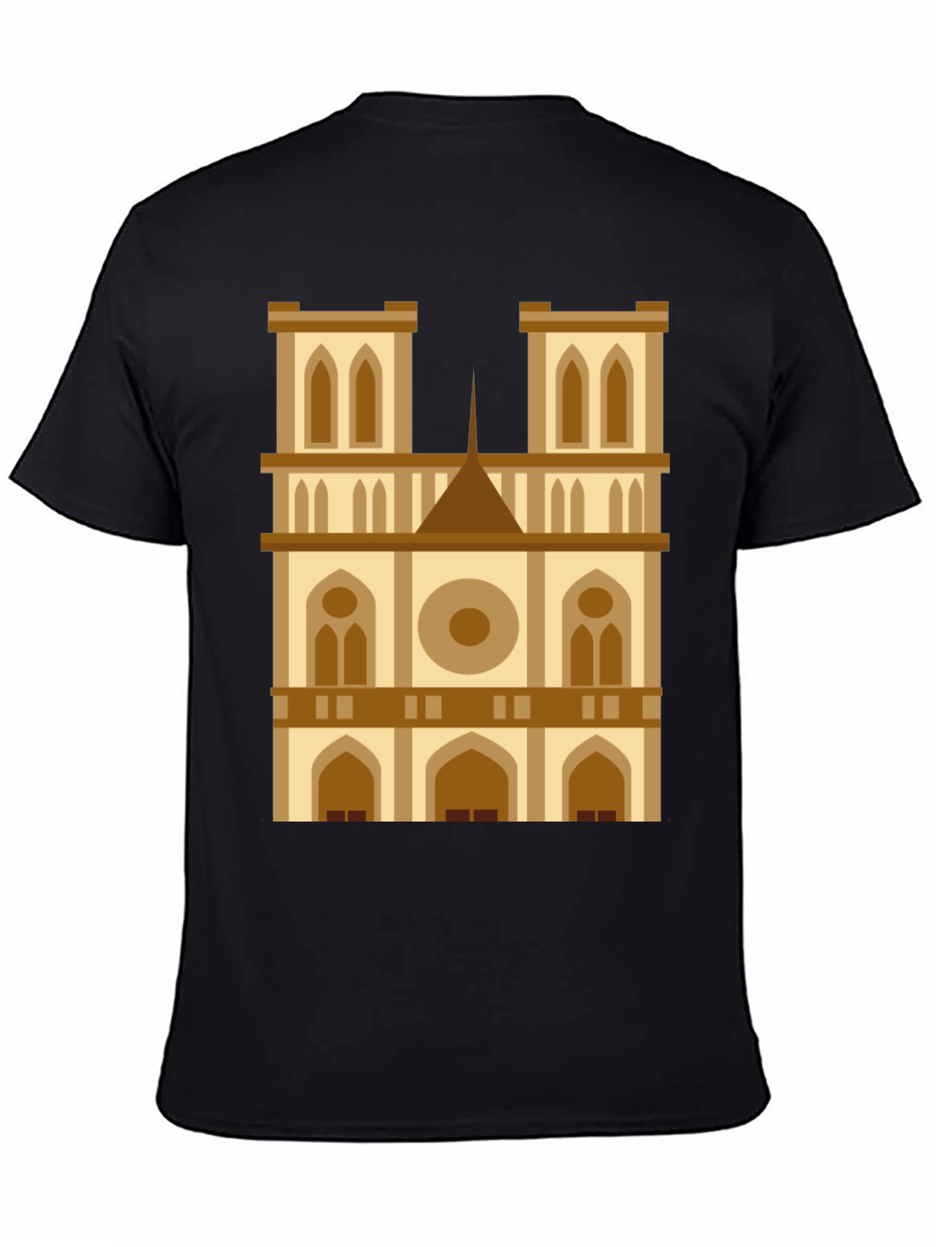 Camiseta Negra con Diseño de Catedral