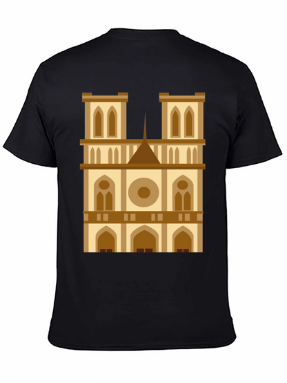 Camiseta Negra con Diseño de Catedral