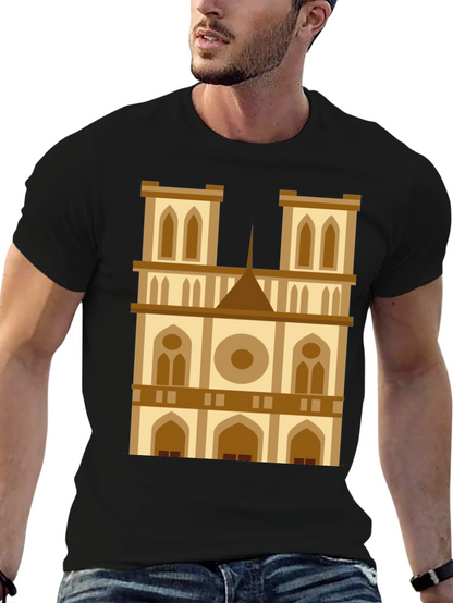 Camiseta Negra con Diseño de Catedral