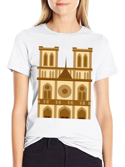 Camiseta Negra con Diseño de Catedral