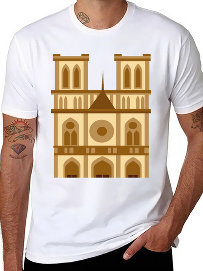 Camiseta Negra con Diseño de Catedral