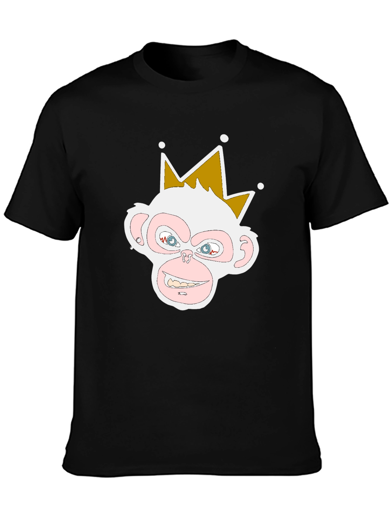 Camiseta Negra con Diseño de Mono Rey