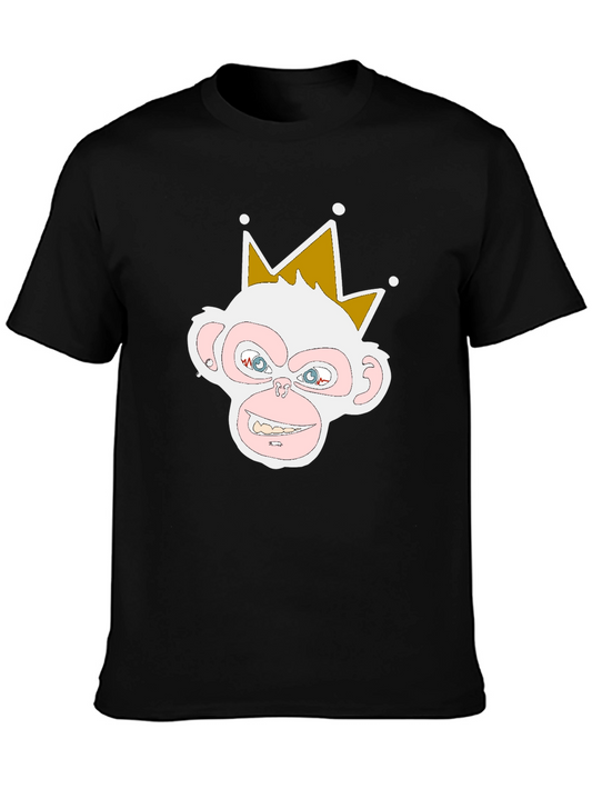 Camiseta Negra con Diseño de Mono Rey
