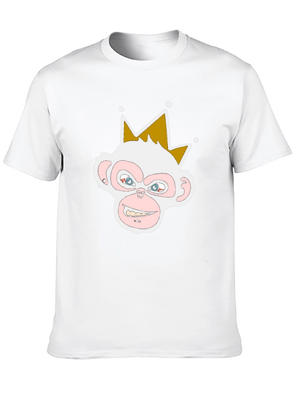 Camiseta Negra con Diseño de Mono Rey
