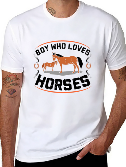 Camiseta Negra con Diseño de Caballos