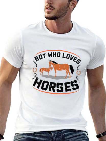 Camiseta Negra con Diseño de Caballos