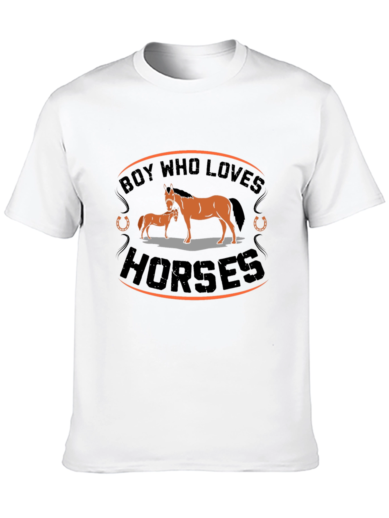 Camiseta Negra con Diseño de Caballos