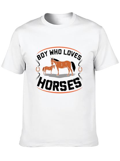 Camiseta Negra con Diseño de Caballos