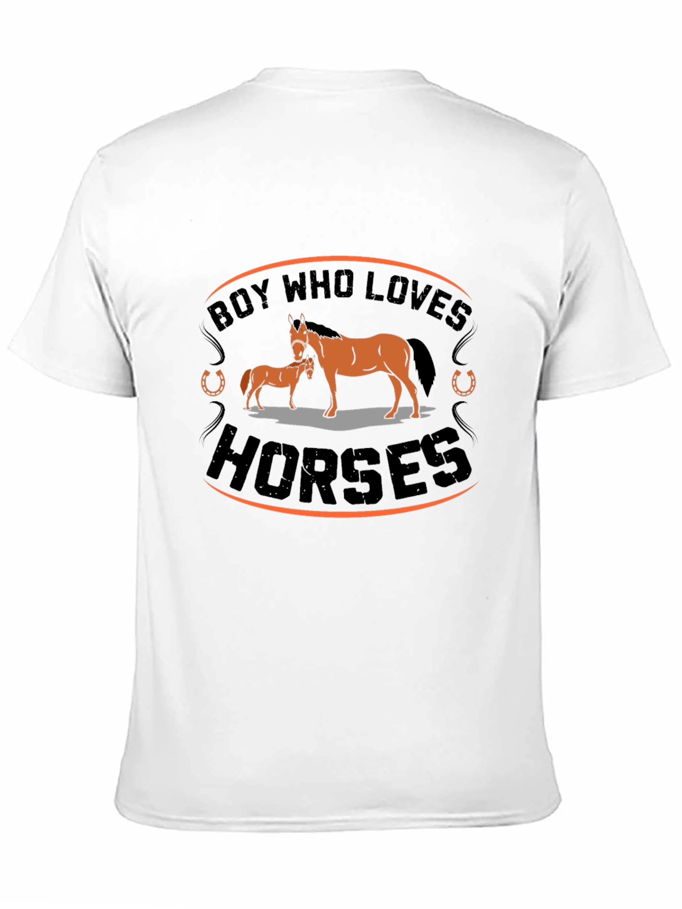 Camiseta Negra con Diseño de Caballos