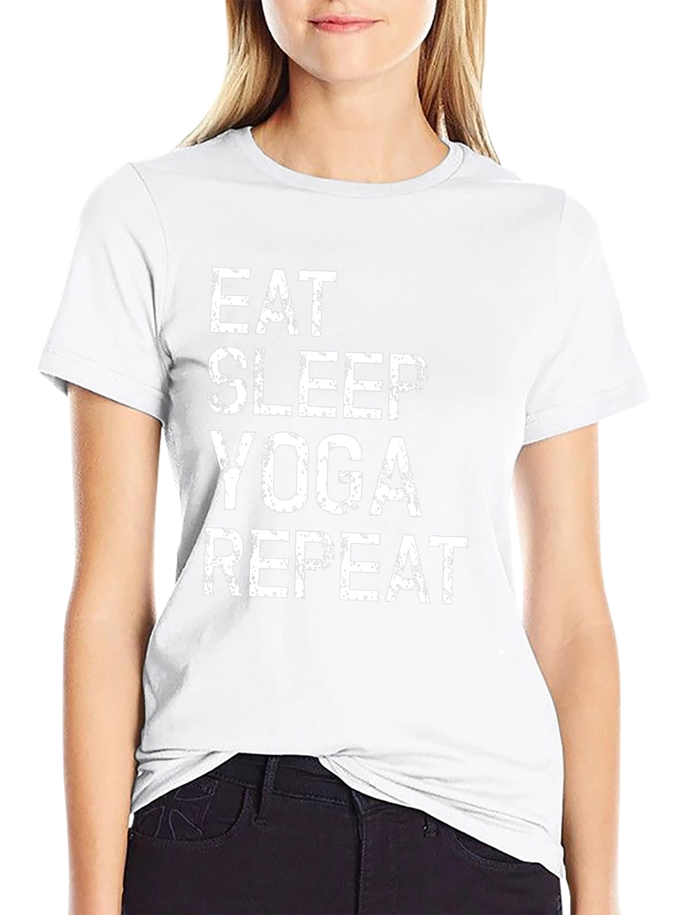 Camiseta Yoga: Come Duerme Yoga Repite - Algodón