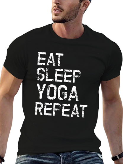 Camiseta Yoga: Come Duerme Yoga Repite - Algodón