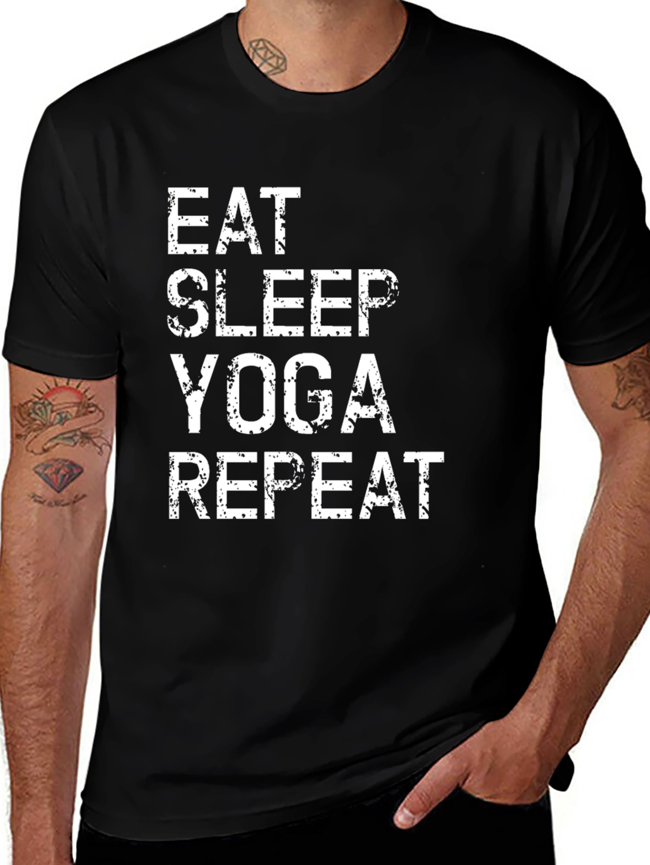 Camiseta Yoga: Come Duerme Yoga Repite - Algodón