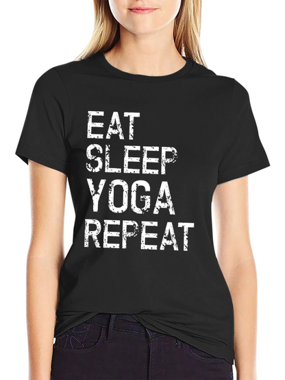 Camiseta Yoga: Come Duerme Yoga Repite - Algodón