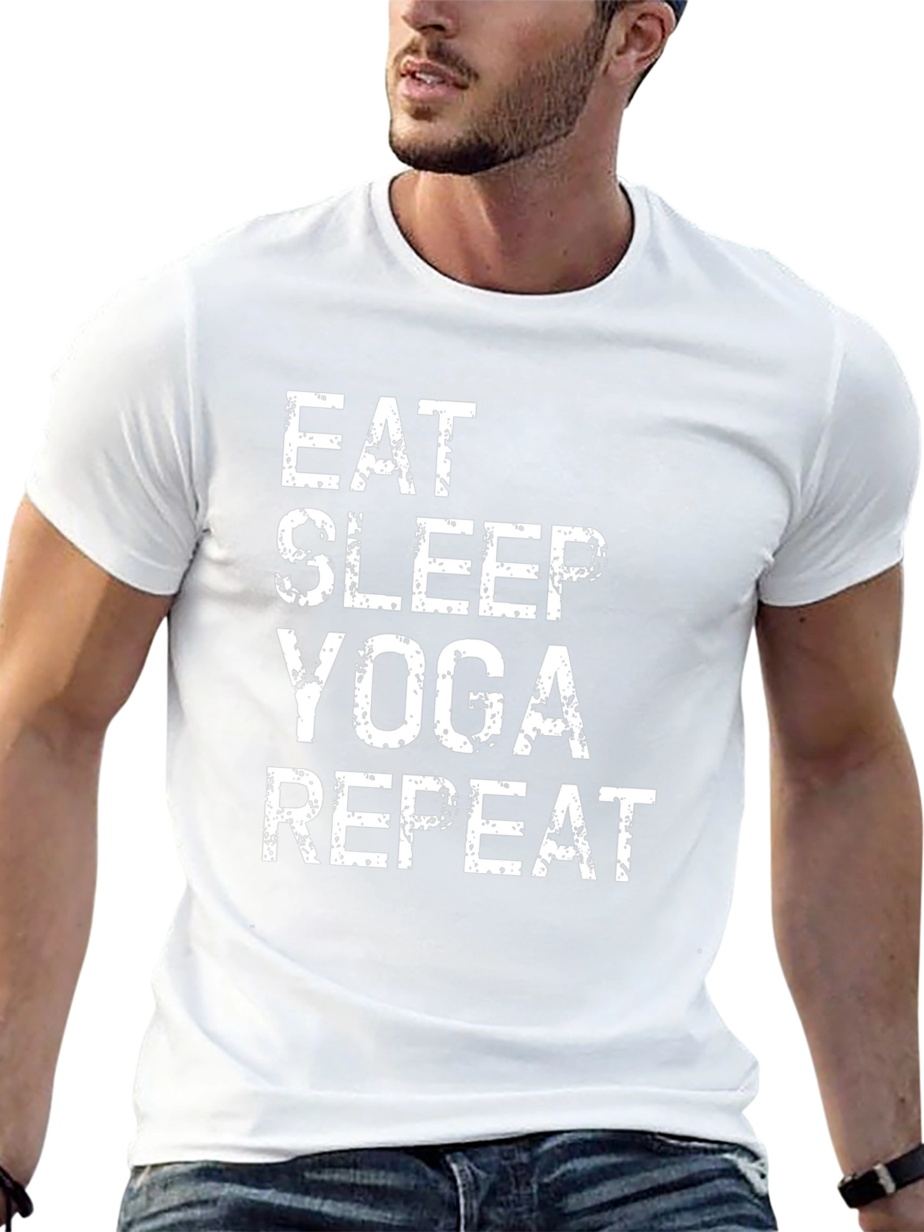 Camiseta Yoga: Come Duerme Yoga Repite - Algodón