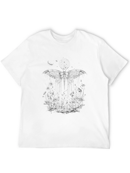 Camiseta Negra con Diseño de Mariposa Lunar