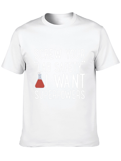 Camiseta Negra con Humor Científico Superpoderes