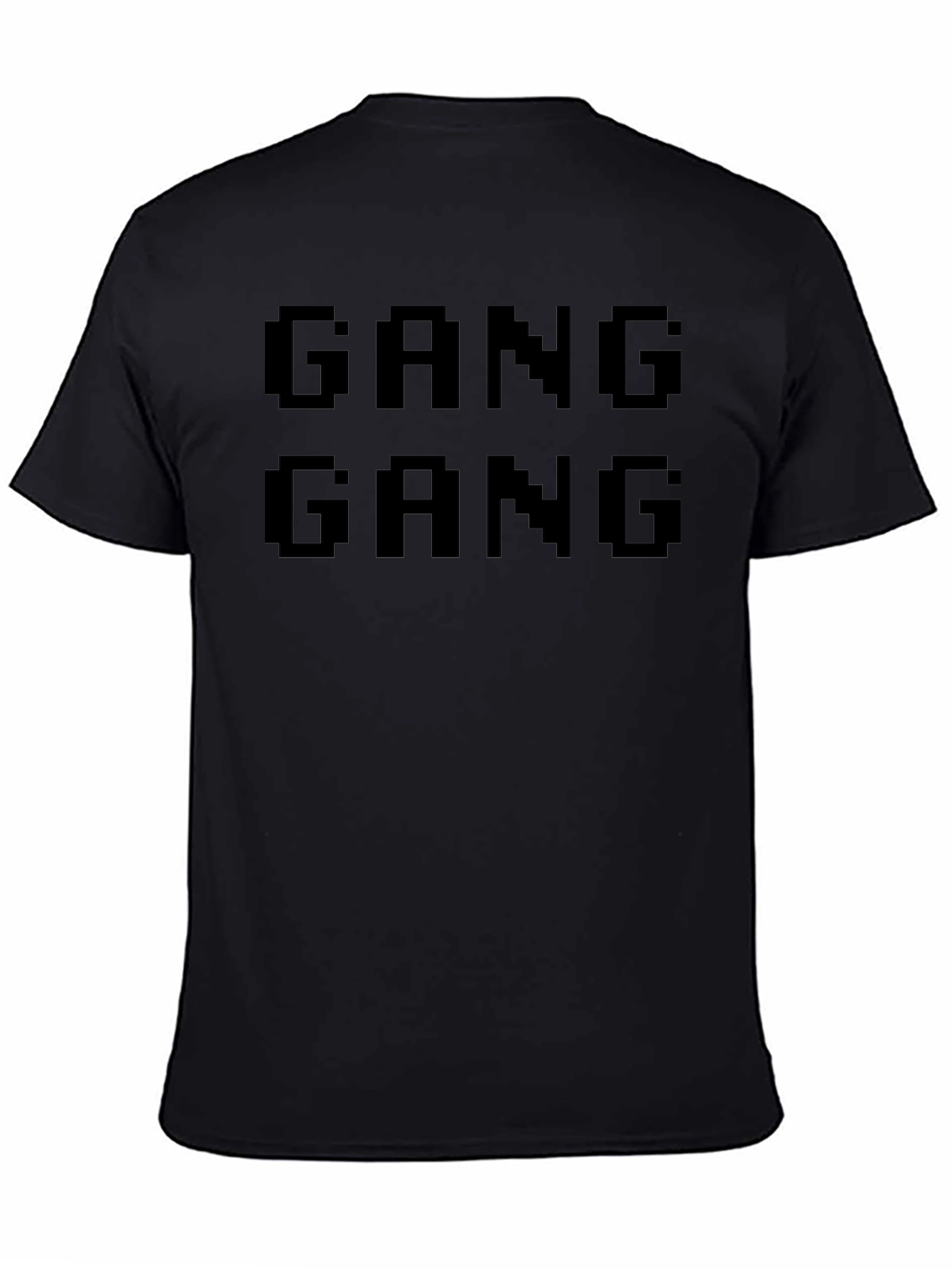 Camiseta Negra Gang Gang Estilo Pixel Art