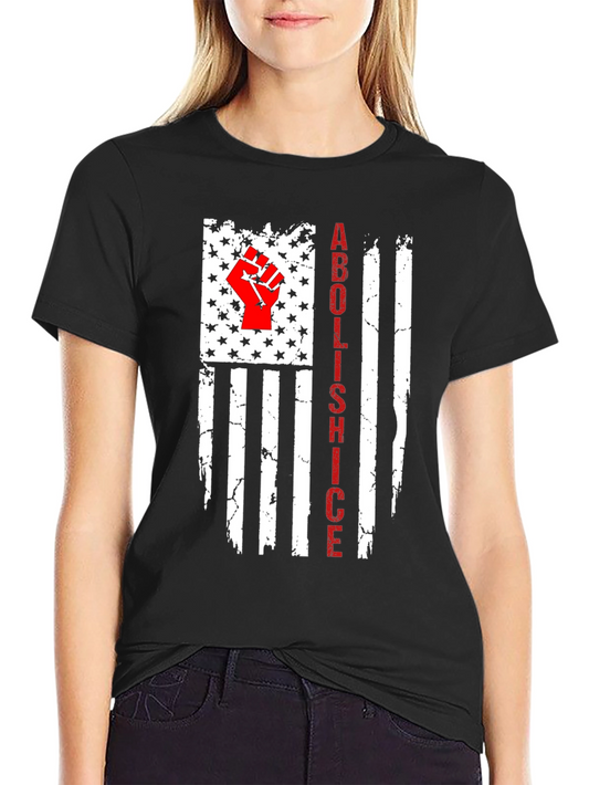 Camiseta Abolish ICE Bandera EE. UU. Impactante