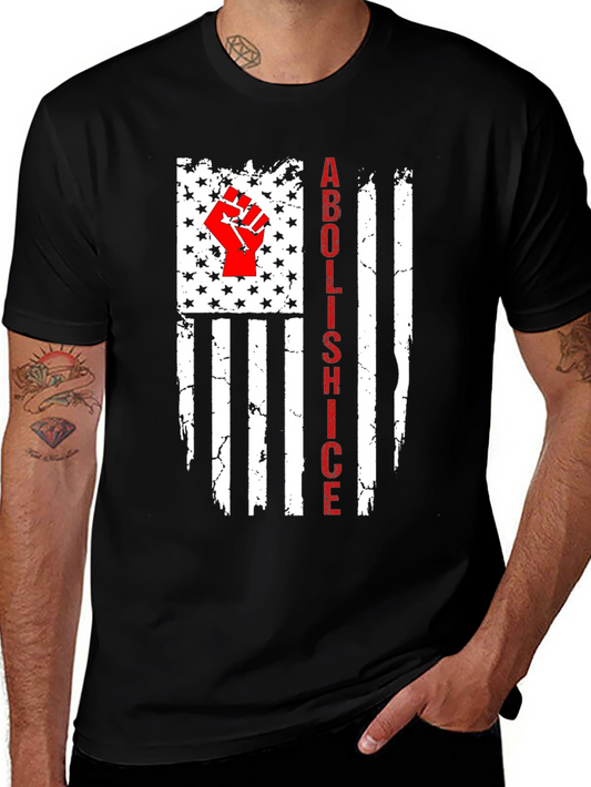 Camiseta Abolish ICE Bandera EE. UU. Impactante